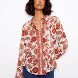 Cotton Voile Button-Up Blouse