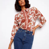 Cotton Voile Button-Up Blouse