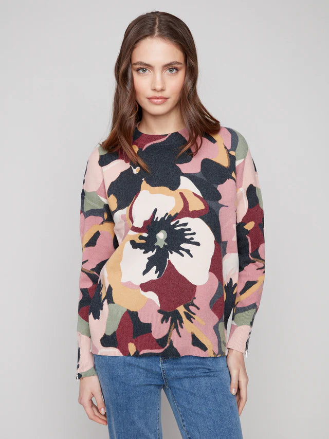 Printed Crew Neck Sweater