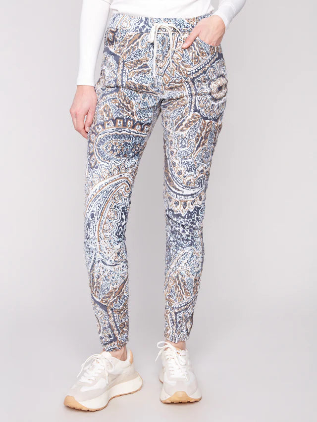 Crinkle Suede Jogger Pants