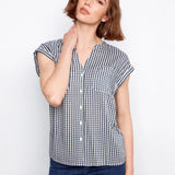 Layla Gingham Button Up Blouse