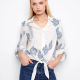 Jean Linen Button-Up Blouse