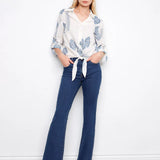 Jean Linen Button-Up Blouse