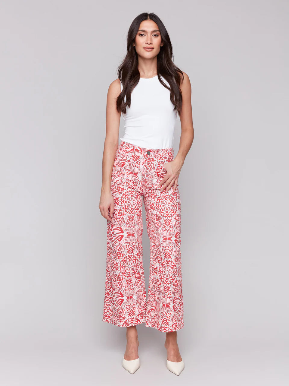 Patch Pocket Cropped Flare Leg Jean