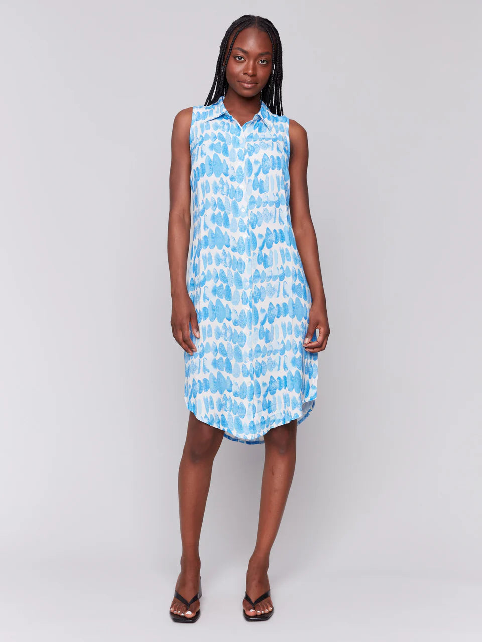 Sleeveless Button Down Shirt Dress