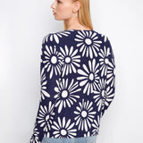 Reversible Printed V-Neck Sweater