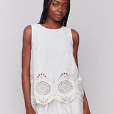Embroidered Sleeveless Top