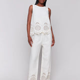 Embroidered Sleeveless Top