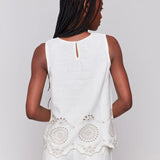 Embroidered Sleeveless Top