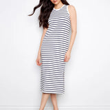 Sleeveless Striped Scuba Dress
