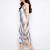 Sleeveless Striped Scuba Dress