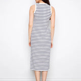 Sleeveless Striped Scuba Dress