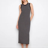 Sleeveless Striped Scuba Dress