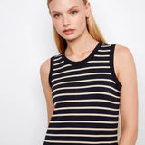 Sleeveless Striped Scuba Dress