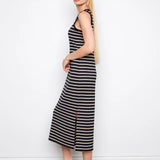 Sleeveless Striped Scuba Dress