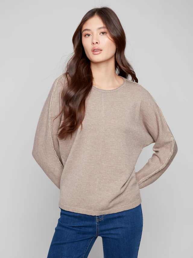 Metallic Sleeve Sweater
