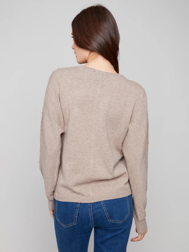 Metallic Sleeve Sweater