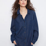 Claire Denim Button Up Top