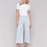 Embroidered Scallop Jeans
