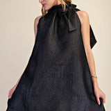 Mira Metallic Halter Dress