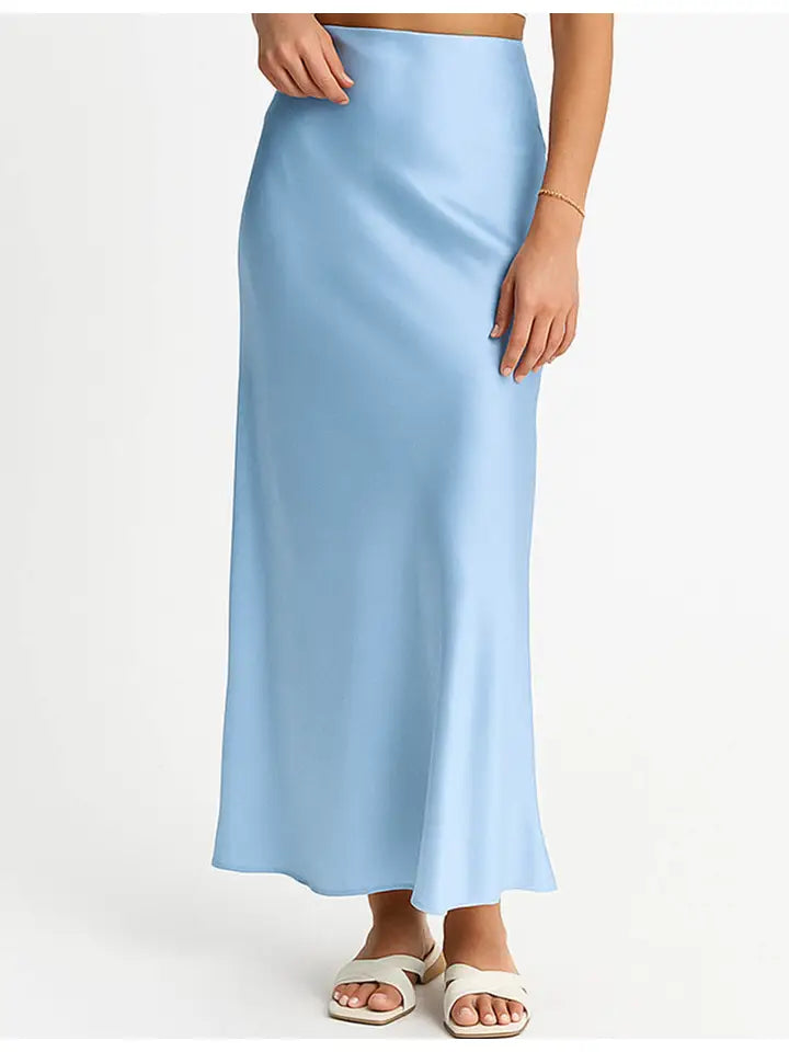Kiera Satin Midi Skirt