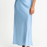Kiera Satin Midi Skirt