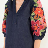 Bella Embroidered Denim Dress