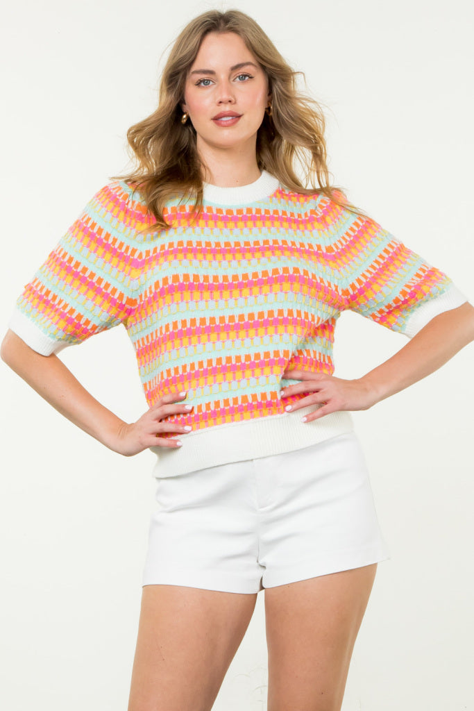 Rainbow Crochet Top