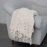 Cotton Blend Cable Knit Throw