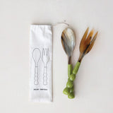Natural Horn Salad Servers