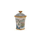 Stoneware Canister w/House & Bamboo