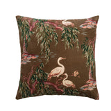 20" Cotton Velvet Chinoiserie Pillow