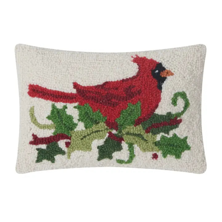 Holly Cardinal Hook Pillow