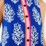 Sleeveless Button Trim Dress