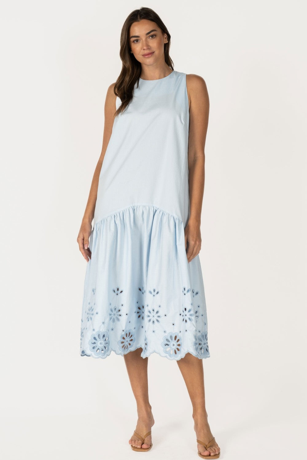 Cotton Eyelet Midi Dress