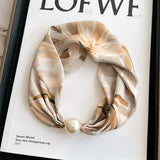 Pearl Silk Scarf Necklace