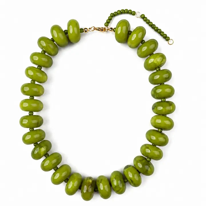 Polished Bead Statement Necklace