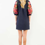 Bella Embroidered Denim Dress