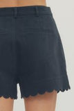High Rise Scalloped Shorts