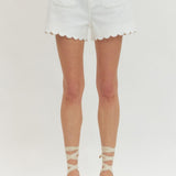 High Rise Scalloped Shorts