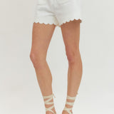 High Rise Scalloped Shorts