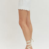 High Rise Scalloped Shorts