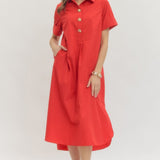 The Bella Snap Button Midi Dress