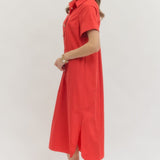 The Bella Snap Button Midi Dress