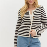 Cropped Button Front Sweater