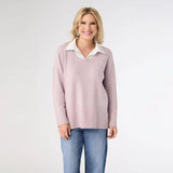 Jensen Sweater With Woven Collar
