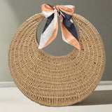 Straw Circle Purse w/ Scarf