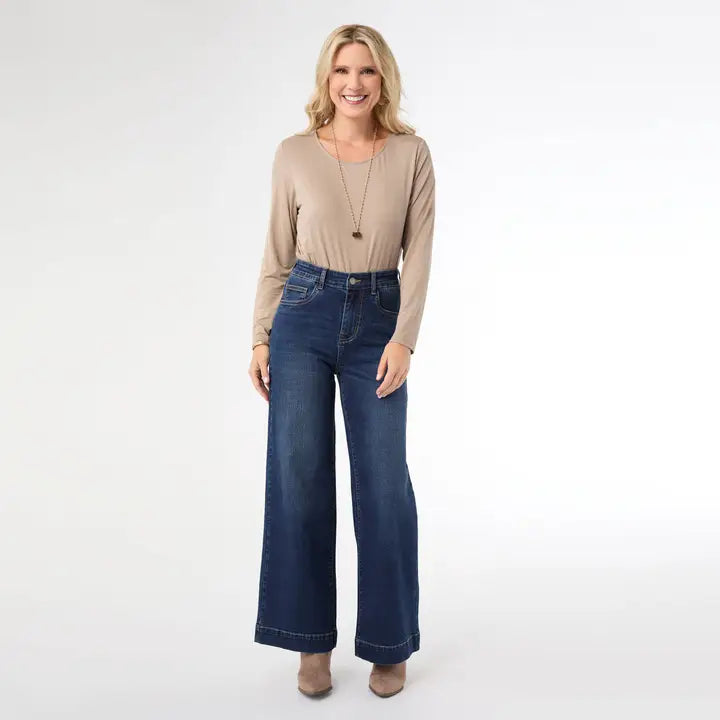 Everstretch High Rise Wide Leg Jeans