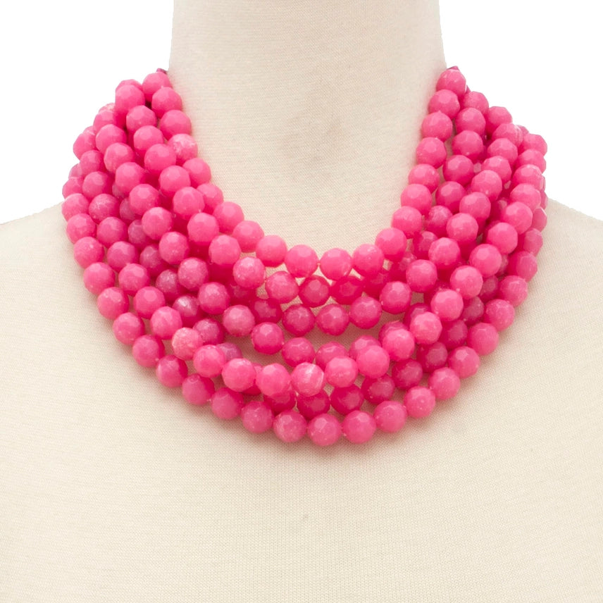 Chunky Beaded Layered Magnetic Necklace