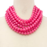 Chunky Beaded Layered Magnetic Necklace